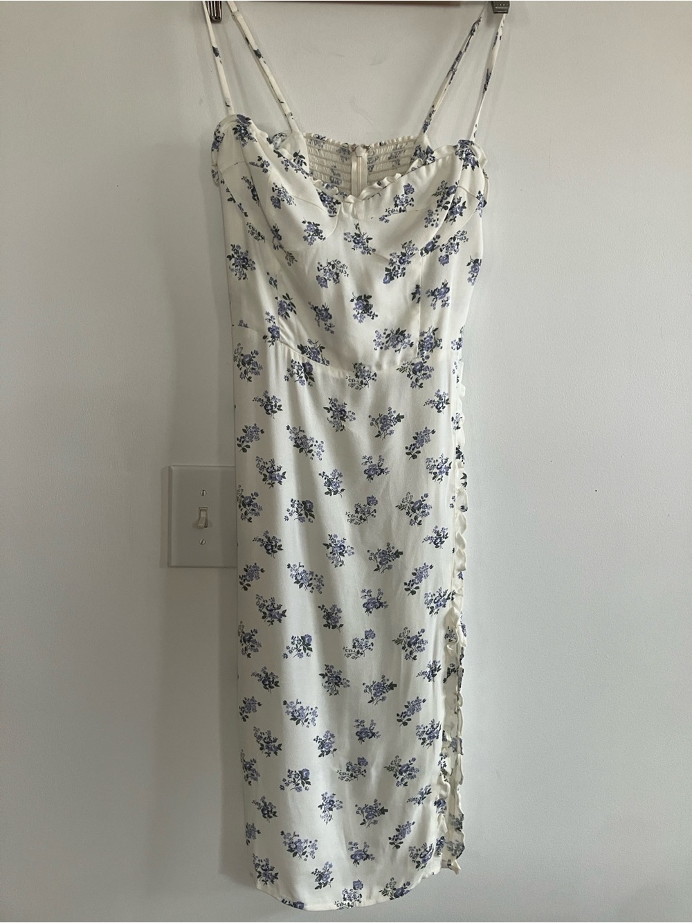 Reformation Posie Sundress in Teresa White Blue Floral